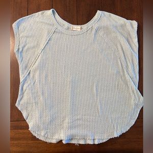 Altar’d State Waffle Knit Pastel Mint Green Cap Sleeve Top Sz L EUC